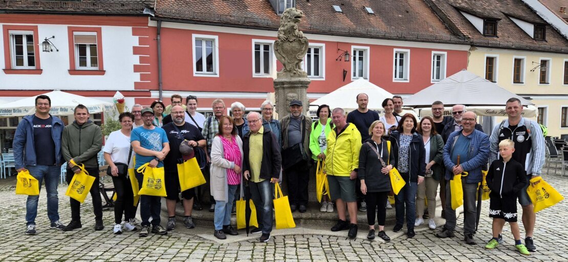 Teilnehmer der Bierführung Teilnehmer der Bierführung vor dem Löwenbrunnen